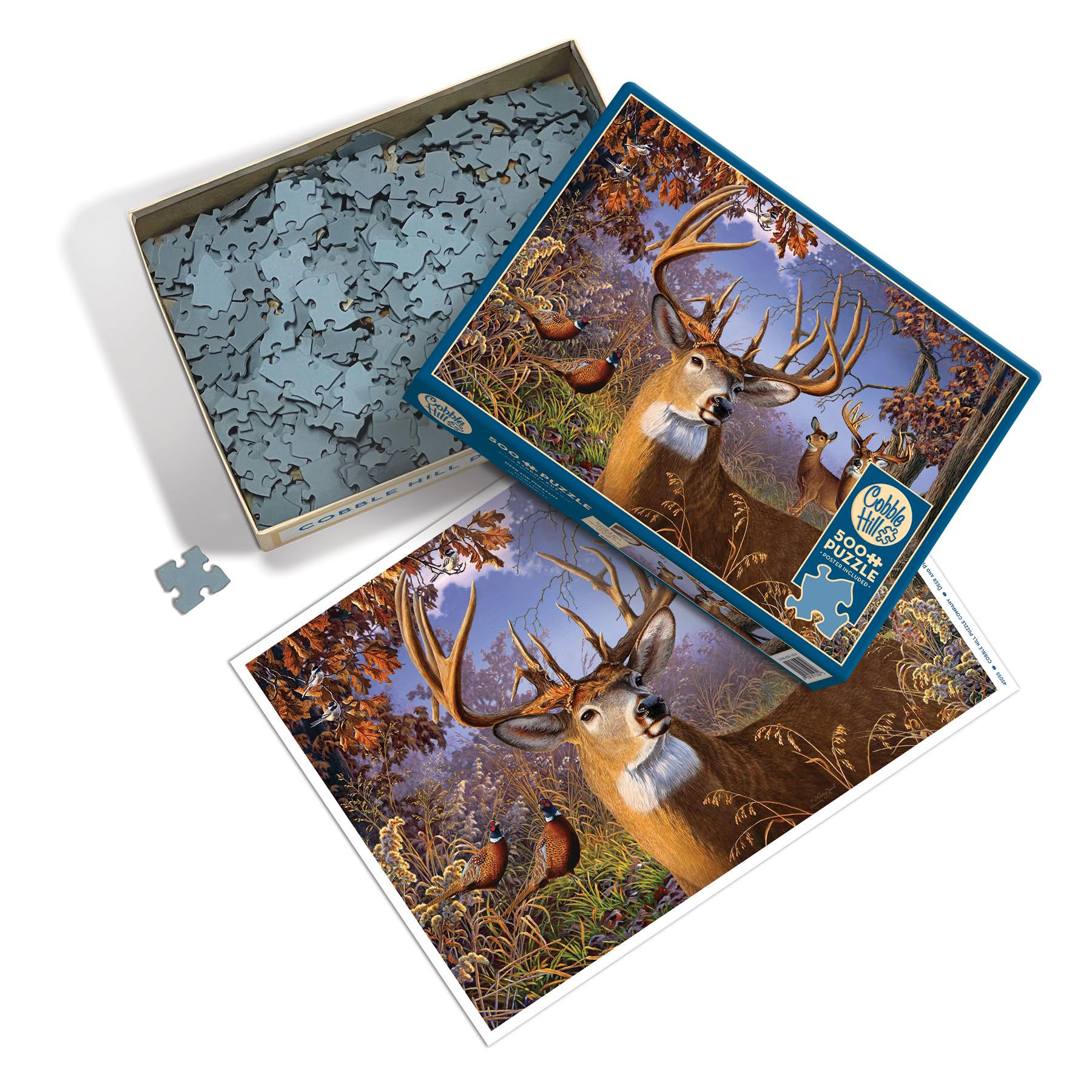 Amazon.com: Cobble Hill 500 Piece Puzzle - Deer and Pheasant